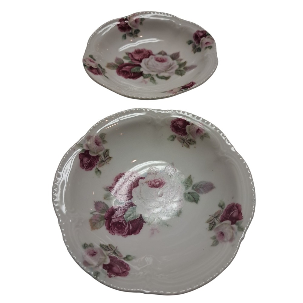 Floral Bowl Vintage Made In Germany 4.75" Jewelry Candy Dessert‎ Set Of 4 - Picture 3 of 9